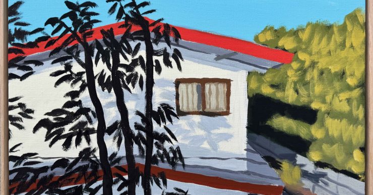 Oeuvre de l’artiste Jean Jullien baptisée Leta’s House, 33 x 46 cm, 2025.